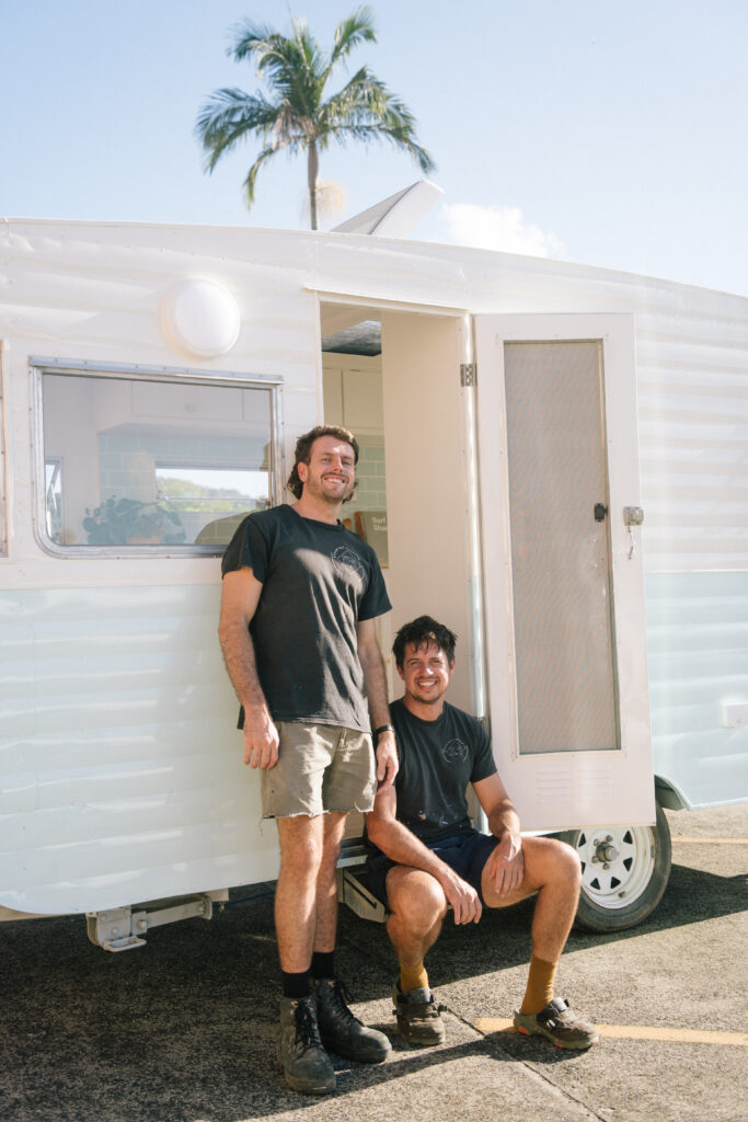 Vintage caravan exterior restoration Byron Bay Caravan Co